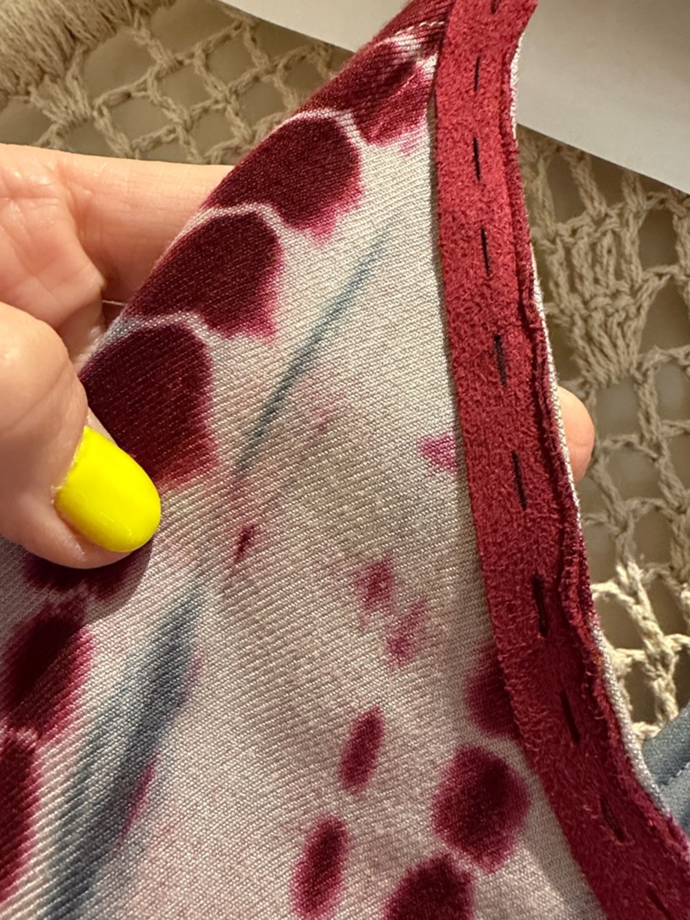 Judith March Red and Gray Tie-Dye Slip Dress - Picture 6 of 15